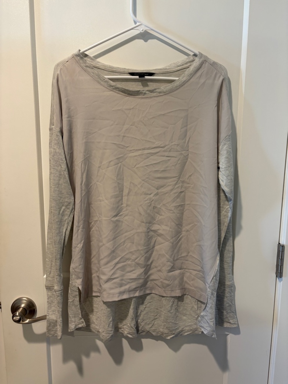 Banana Republic Light Gray Layered Long-Sleeve Top